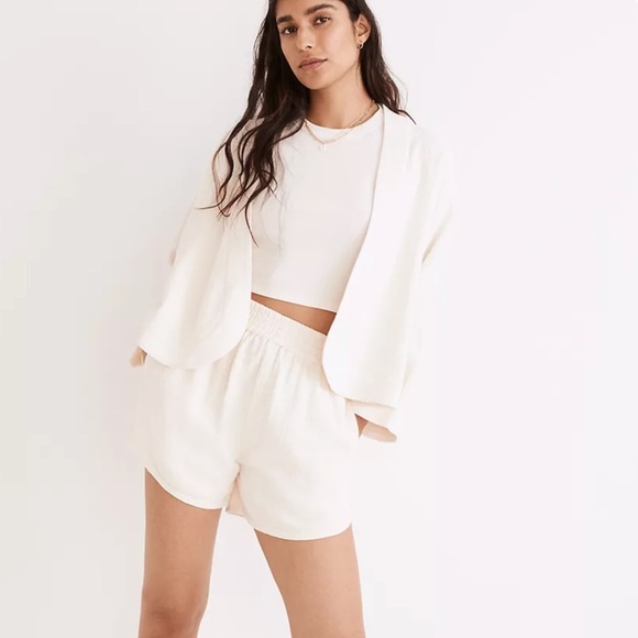 Madewell New Linen-Blend Pasadena Pull-On Shorts - Picture 3 of 4